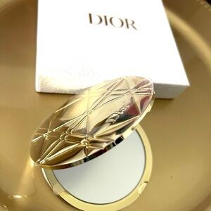 Christian Dior Beauty GWP Gift Gold Quilted Compact Mirror NWB